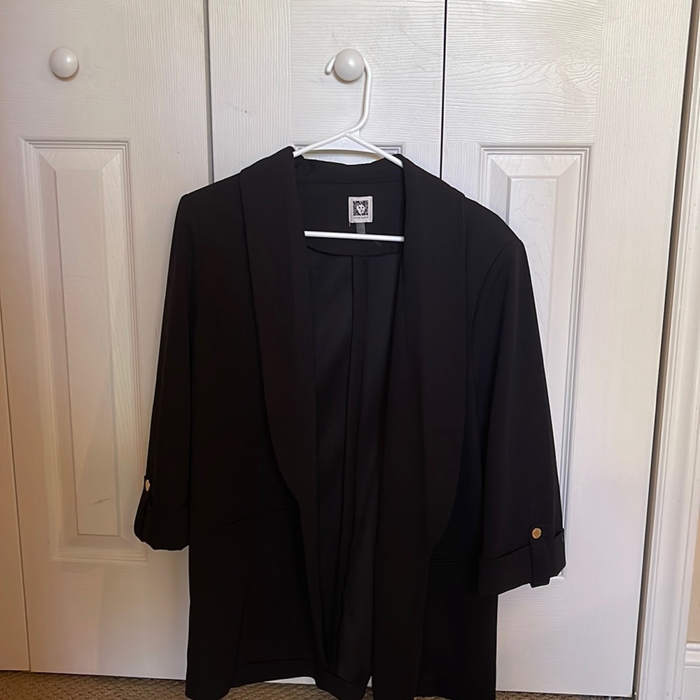 Anne Klein || Black blazer with gold detailing || Size: L